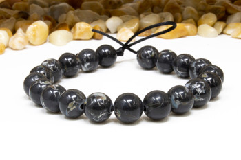Reconstructed Manmade Turquoise & Shell 10mm Round - Dyed Dark Grey - 2mm Large Hole